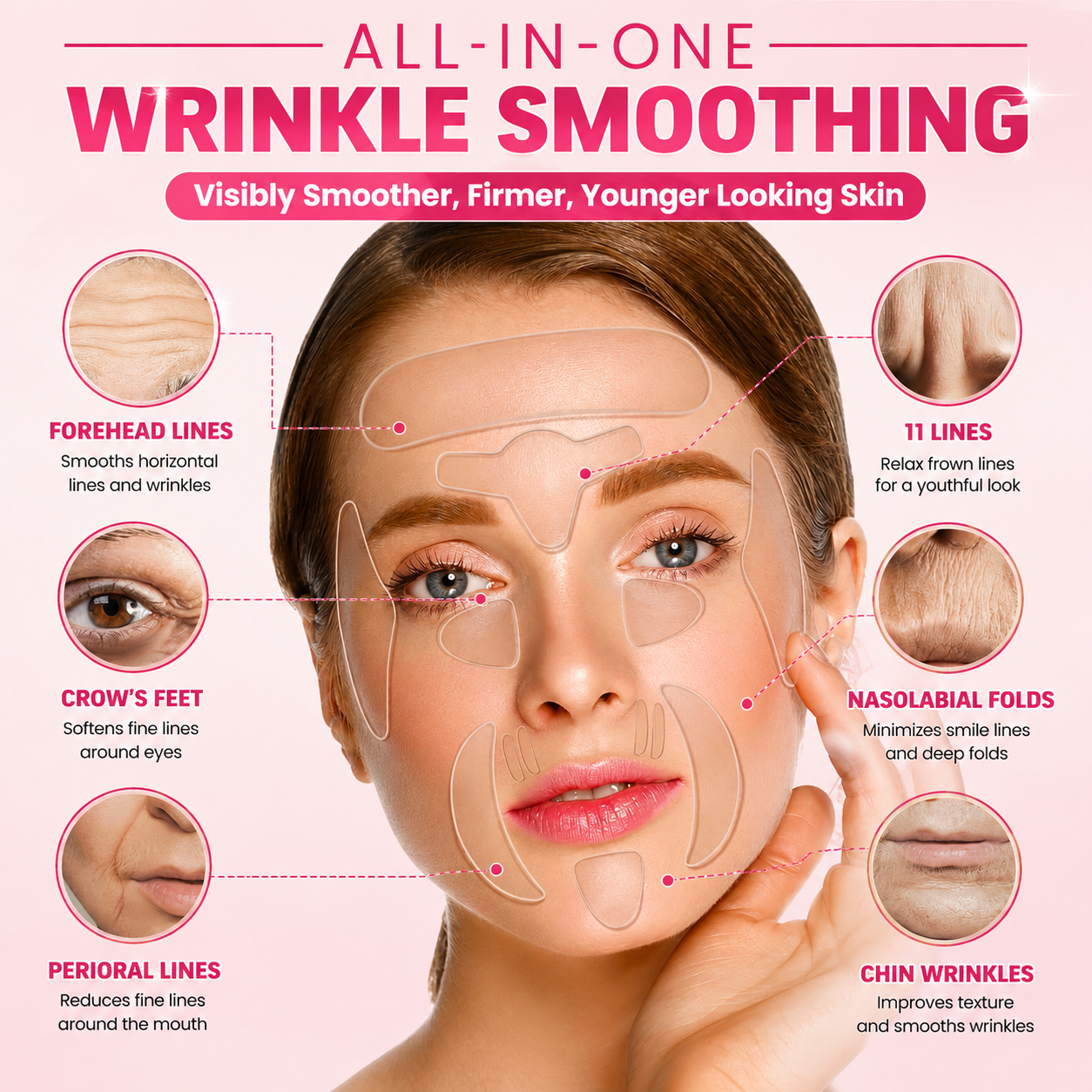 Facial Wrinkle Smoothing Patches — Overnight Anti-Aging Kit (16 Pads)