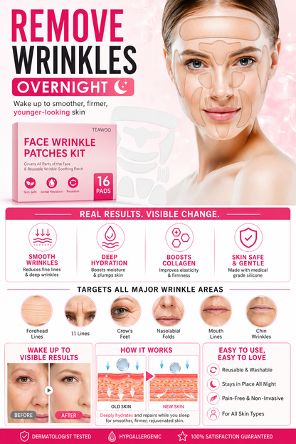 Facial Wrinkle Smoothing Patches — Overnight Anti-Aging Kit (16 Pads)