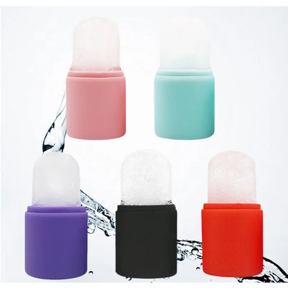 Custom Logo Silicone Facial Ice Roller Reusable Ice Cube Cups Face Ice Ball Massager
