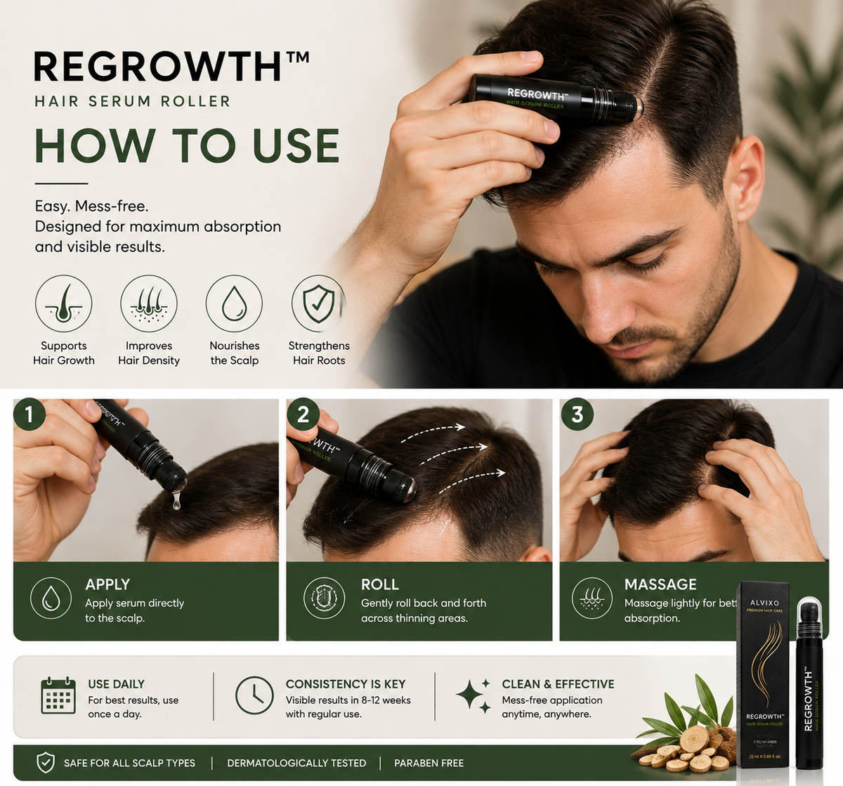 Regrowth™ Hair & Scalp Serum Roller
